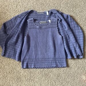 Amanda Smith Purple Knit Tank & Cardigan Two-Piece Set, Size Medium